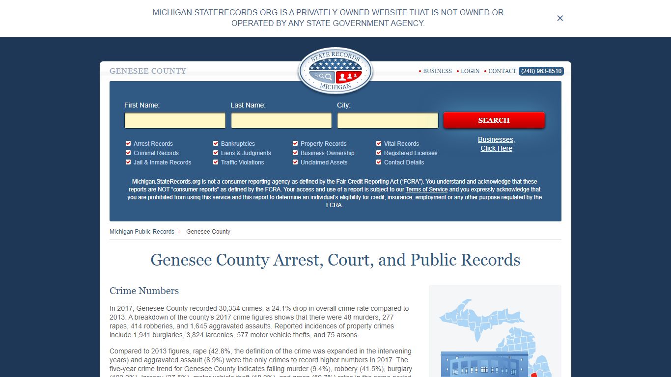 Genesee County Arrest, Court, and Public Records